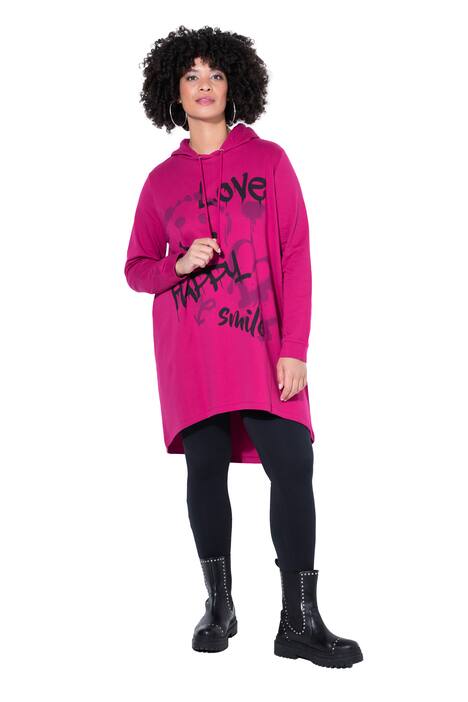 Graffiti Graphic Hooded Sweatshirt Dress