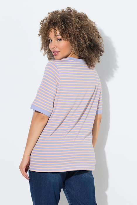 T-shirt, strepen, classic, ronde hals, korte mouwen