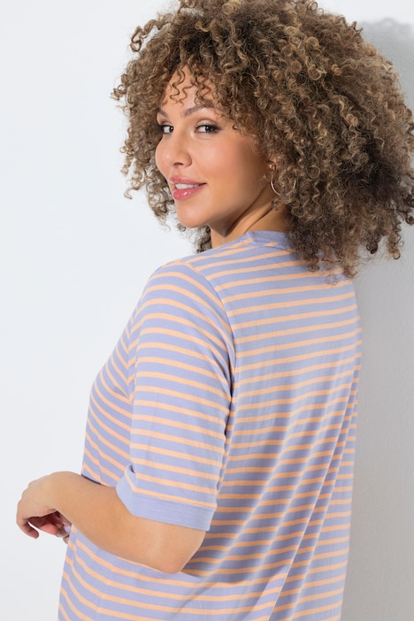 T-shirt, strepen, classic, ronde hals, korte mouwen