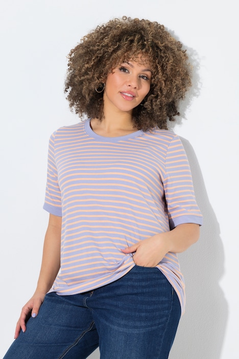 Camiseta, rayas, Classic, cuello redondo, media manga