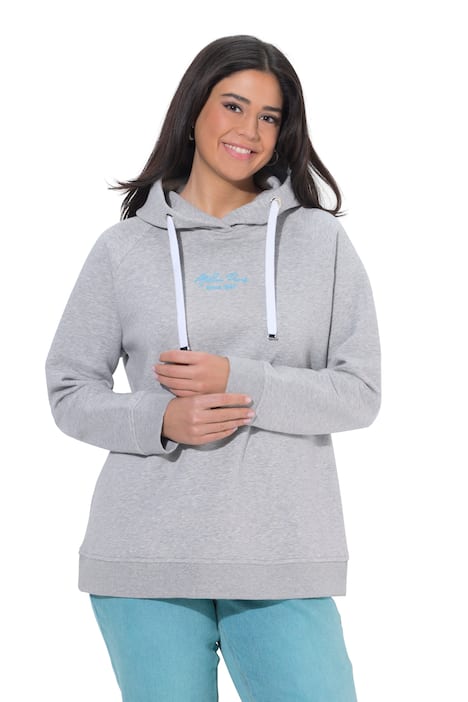 Mikina s kapucí, motiv s nápisem, kapuce, dlouhý rukáv