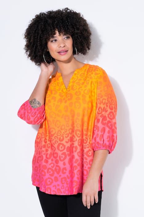 Bluse, bequeme Passform, Leo mit Farbverlauf