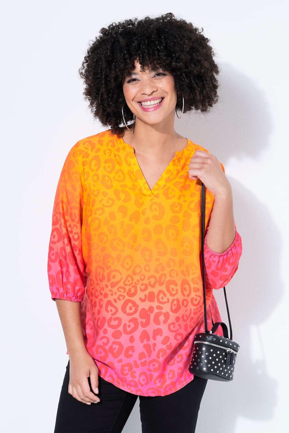 Bluse, bequeme Passform, Leo mit Farbverlauf