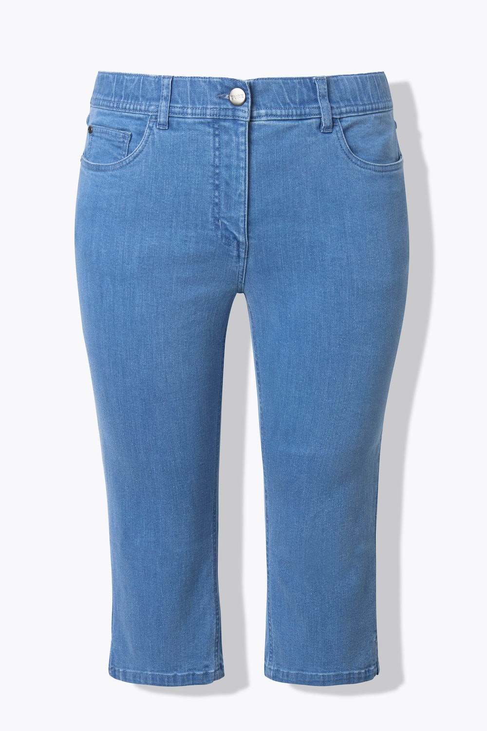 Stora storlekar Capri-jeans, Dam, blå, storlek: 52, Bomull, Ulla Popken