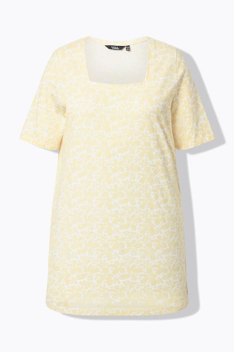 Longshirt, A-Linie, Carré-Ausschnitt, Halbarm