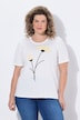 T-shirt in cotone biologico con fiori, scollo a girocollo e mezze maniche