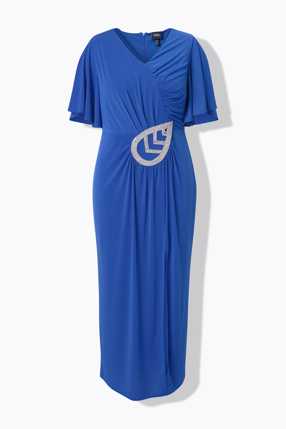 Stora storlekar Maxiklänning, Dam, blå, storlek: 50, Polyester, Ulla Popken