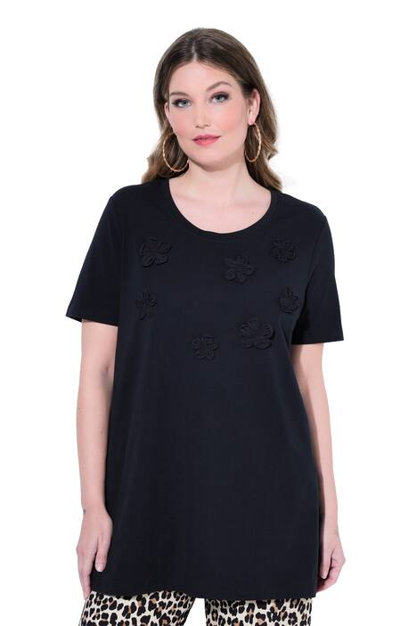 Tonal Flower Applique Tee