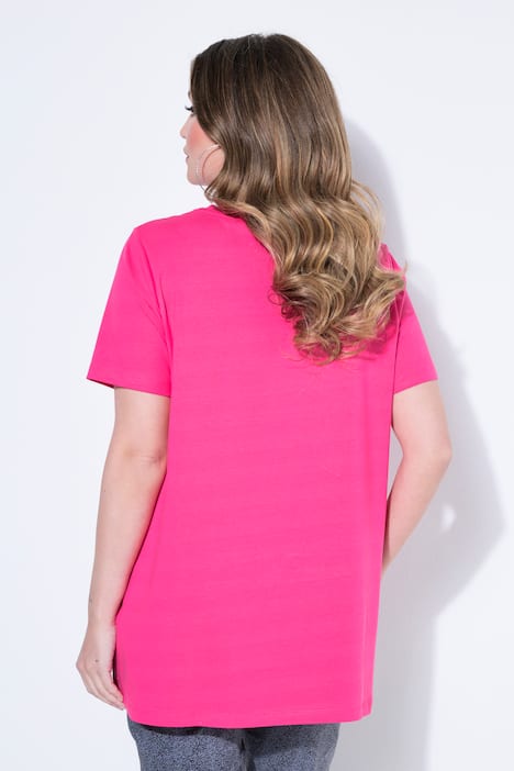 T-shirt dal taglio svasato con fiori 3D e mezze maniche