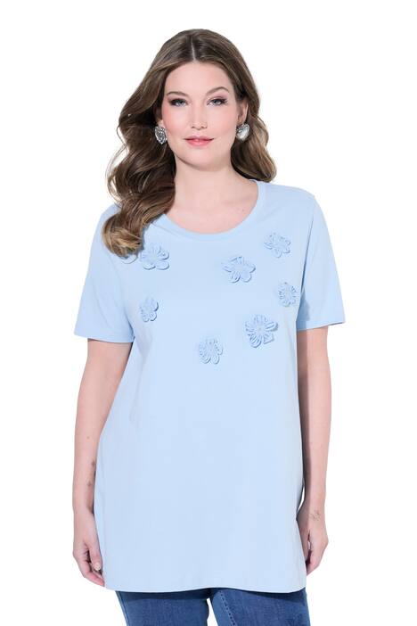 Tonal Flower Applique Tee