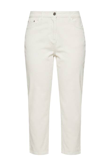 Mom džíny, strečová džínovina, střih s 5 kapsami