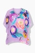 Chiffon blouse, bloemen, dubbellaags, V-hals, korte mouw
