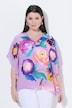 Chiffon blouse, bloemen, dubbellaags, V-hals, korte mouw