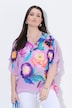 Chiffon blouse, bloemen, dubbellaags, V-hals, korte mouw