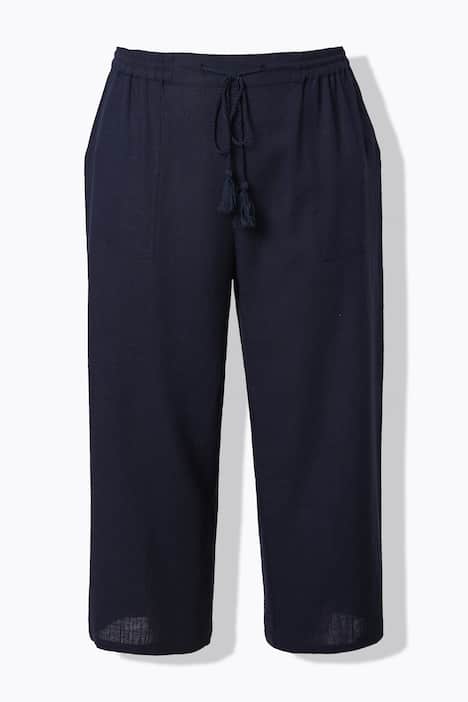 Culotte Rose, linnenmix, wijde pijpen, elastische tailleband