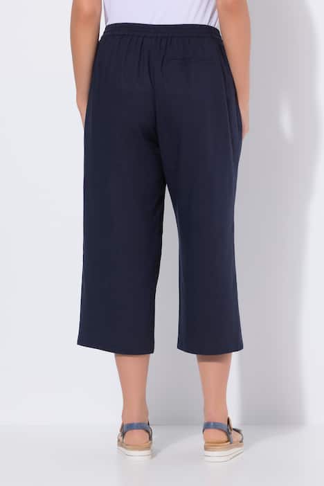 Culotte Rose, linnenmix, wijde pijpen, elastische tailleband