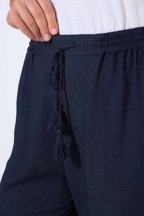 Culotte Rose, linnenmix, wijde pijpen, elastische tailleband