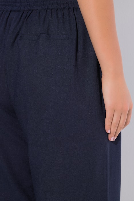 Culotte Rose, linnenmix, wijde pijpen, elastische tailleband