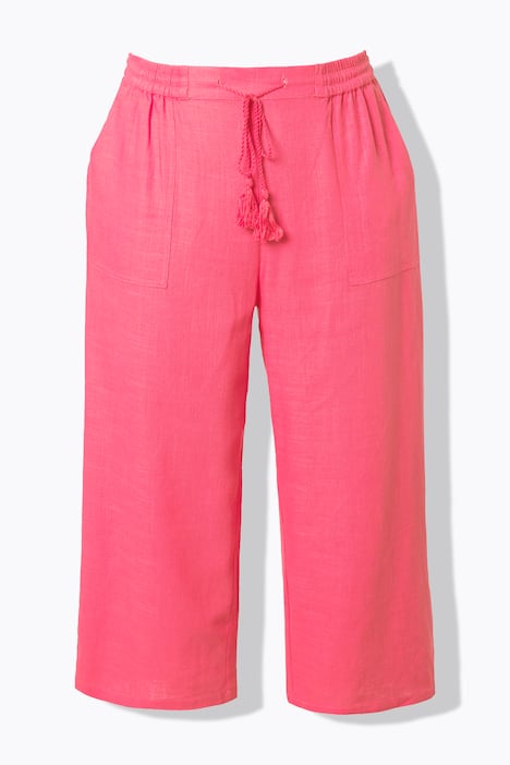 Culotte Rose, linnenmix, wijde pijpen, elastische tailleband