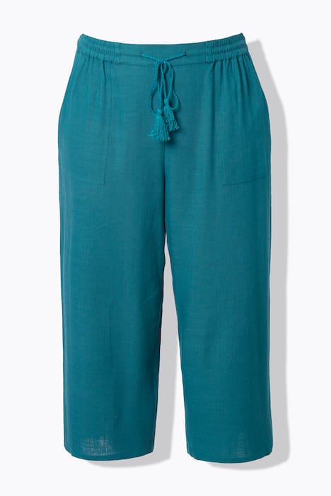 Culotte Rose, linnenmix, wijde pijpen, elastische tailleband