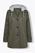 Trenchcoat, Jersey-Kapuze, A-Linie, Streifenfutter