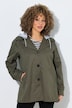 Trenchcoat, Jersey-Kapuze, A-Linie, Streifenfutter