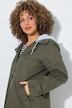 Trenchcoat, Jersey-Kapuze, A-Linie, Streifenfutter