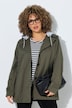 Trenchcoat, Jersey-Kapuze, A-Linie, Streifenfutter