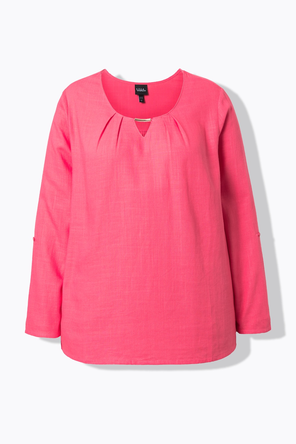 Stora storlekar Blus, Dam, rosa, storlek: 54/56, Viskos/Linne, Ulla Popken