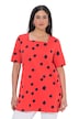 Dlouhé tričko, puntíky, A střih, hranatý výstřih