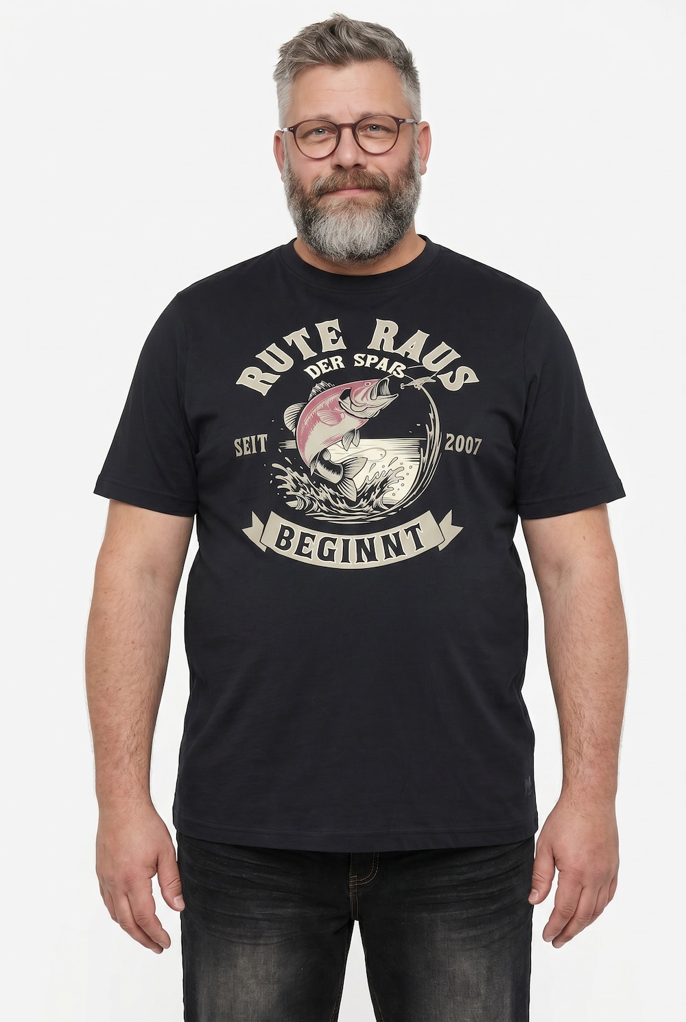 T-Shirt, Halbarm, Print, Rundhals, bis 8 XL