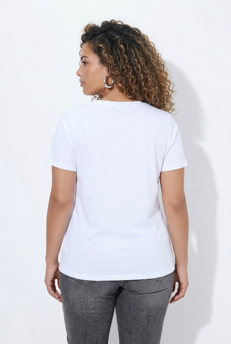 T-Shirt, Komfort Fit, Stern mit Zierbändern