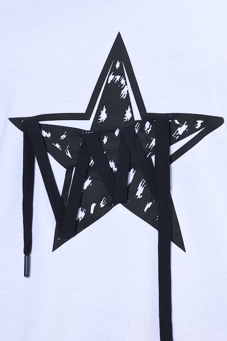 T-Shirt, Komfort Fit, Stern mit Zierbändern