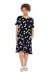 Midi šaty, puntíky, áčkový střih, kulatý výstřih, polo rukávy