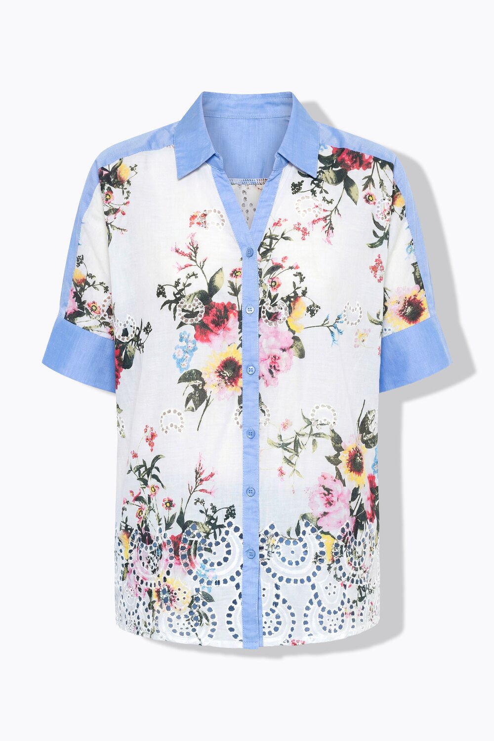 Stora storlekar Blus, Dam, vit, storlek: 60, Bomull, Mia Moda