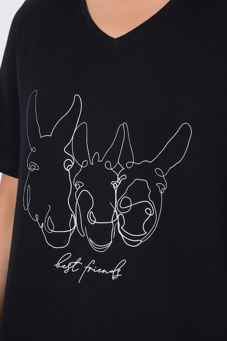 T-shirt, diermotief, classic, V-hals, korte mouwen