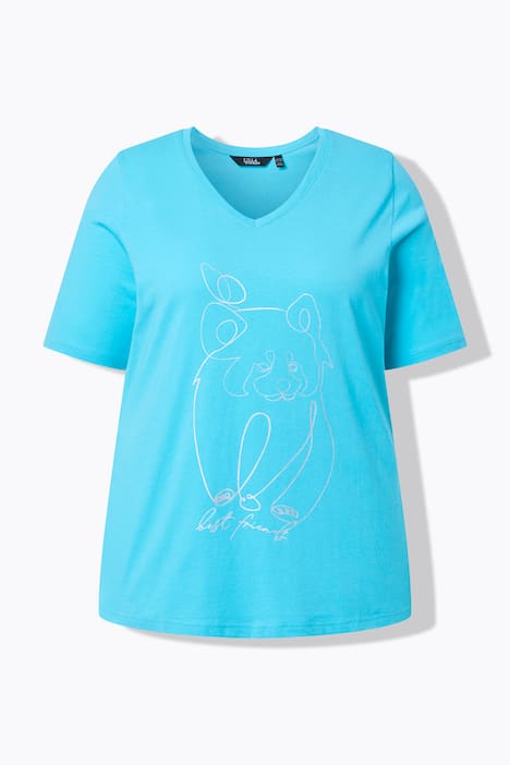 T-shirt, diermotief, classic, V-hals, korte mouwen