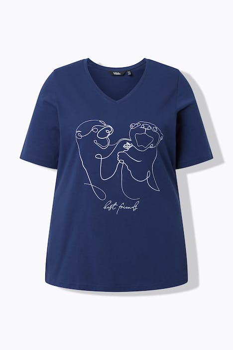 T-shirt, diermotief, classic, V-hals, korte mouwen