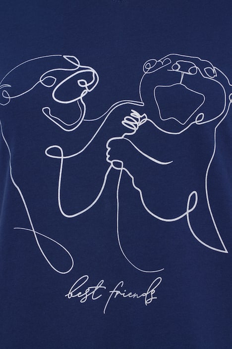 T-shirt, diermotief, classic, V-hals, korte mouwen