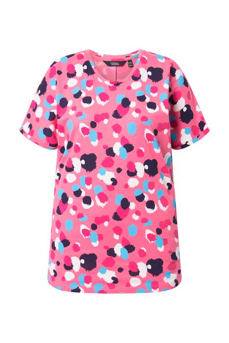 Tričko, puntíkovaný vzor, větší velikost, kulatý výstřih, polo rukávy