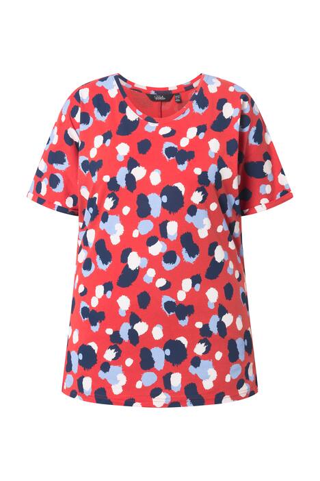 Tričko, puntíkovaný vzor, větší velikost, kulatý výstřih, polo rukávy