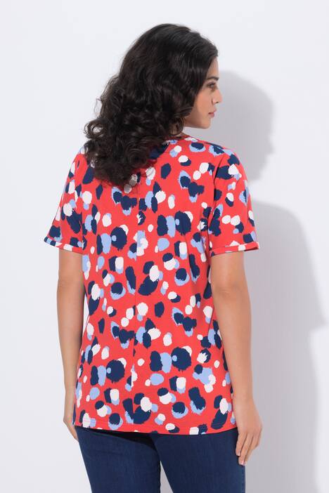 T-shirt, stippen, oversized, ronde hals, korte mouwen