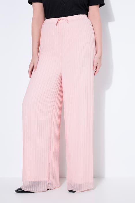 Bukser, plissé, vide ben, jerseyfor