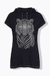 T-Shirt, Komfort Fit, , Kapuze, Glitzersteinchen-Tiger