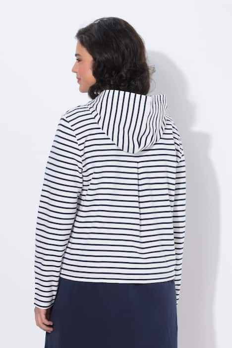 Sweatjacke, Ringel, Saumtunnel, Kapuze