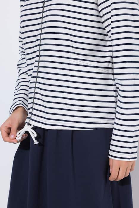 Sweatjacke, Ringel, Saumtunnel, Kapuze