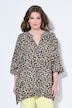 Overhemdblouse, oversized, luipaard, korte vleermuismouwen