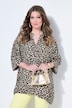 Overhemdblouse, oversized, luipaard, korte vleermuismouwen