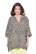 Halenka, volný střih, leopardí vzor, netopýří polo rukáv
