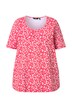Tričko, jahody, ozdobné záhyby, áčkový střih, kulatý výstřih, polo rukávy